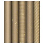 Упаковочная бумага крафт 70*100см, MESHU "Golden Pattern", 80г/м2, отд. фольгой, ассорти 5 дизайнов