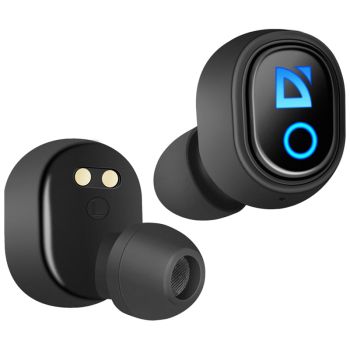 Наушники с микрофоном беспроводные Defender Twins 639, Bluetooth 5.0, TWS, powerbank 2000мАч, разъем Micro-USB, черный Наушники с микрофоном беспроводные Defender Twins 639, Bluetooth 5.0, TWS, powerbank 2000мАч, разъем Micro-USB, черный