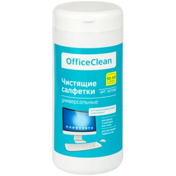 Универсальные влажные чистящие салфетки OfficeClean для очистки экранов и мониторов, пластиковых поверхностей 50+50шт Универсальные влажные чистящие салфетки OfficeClean для очистки экранов и мониторов, пластиковых поверхностей 50+50шт