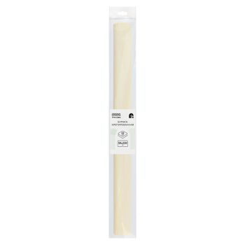 Бумага крепированная ТРИ СОВЫ, 50*250см, 32г/м2, шампань, в рулоне, пакет с европодвесом Бумага крепированная ТРИ СОВЫ, 50*250см, 32г/м2, шампань, в рулоне, пакет с европодвесом