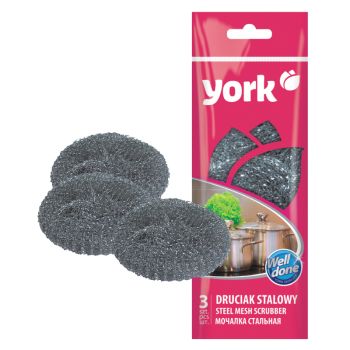 Губки для посуды York, металлические, 8,5*2,5см, 3шт. Губки для посуды York, металлические, 8,5*2,5см, 3шт.