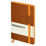 Ежедневник недатированный, B5, 136л., мягкий переплет, кожзам, BG "Personality. Brown", коричневый, цветной срез, на резинке, карман