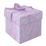 Коробка складная подарочная MESHU "Crystals", (15*15*15см), с лентой, отд. фольгой