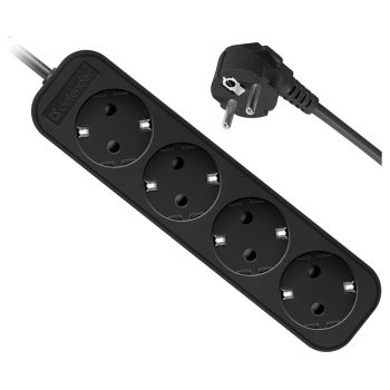 Удлинитель Defender M430, 4 розетки, с заземлением, 3м, черный Удлинитель Defender M430, 4 розетки, с заземлением, 3м, черный
