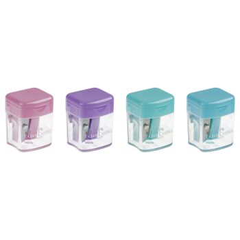 Точилка пластиковая Faber-Castell Mini box,1 отверстие, контейнер, ассорти, пастельные цвета Точилка пластиковая Faber-Castell Mini box,1 отверстие, контейнер, ассорти, пастельные цвета