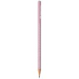 Карандаш ч/г Faber-Castell "Sparkle" В, трехгранный, заточен., дымчато-розовый