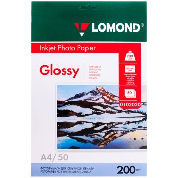 Фотобумага А4 для стр. принтеров Lomond, 200г/м2 (50л) глянцевая односторонняя Фотобумага А4 для стр. принтеров Lomond, 200г/м2 (50л) глянцевая односторонняя