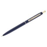 Ручка шариковая Luxor "Sterling" синяя, 1,0мм, корпус синий/золото, кнопочный механизм, футляр