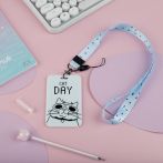 Бейдж вертикальный MESHU "Cat day", 110*70мм, лента с карабином, 3D печать, опп пакет с европодвесом