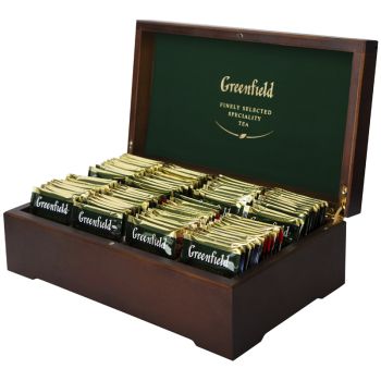 Подарочный набор чая Greenfield, 8 видов по 12 фольг. пакетиков, деревянная шкатулка Подарочный набор чая Greenfield, 8 видов по 12 фольг. пакетиков, деревянная шкатулка