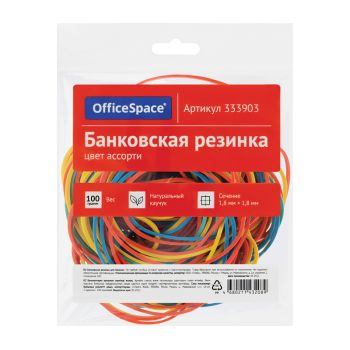Банковская резинка 100г OfficeSpace, диаметр 60мм, ассорти, европодвес Банковская резинка 100г OfficeSpace, диаметр 60мм, ассорти, европодвес