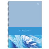 Тетрадь 80л., А4 клетка на гребне BG "Blue art", глянцевая ламинация, твердая обложка