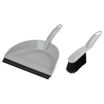 Комплект для уборки OfficeClean щетка-сметка и совок, с резиновой кромкой, ширина 24 см, пластик, серый Комплект для уборки OfficeClean щетка-сметка и совок, с резиновой кромкой, ширина 24 см, пластик, серый