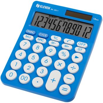 Калькулятор настольный Eleven RK-2311-BL, 12 разрядов, двойное питание, 143*192*26мм, голубой Калькулятор настольный Eleven RK-2311-BL, 12 разрядов, двойное питание, 143*192*26мм, голубой