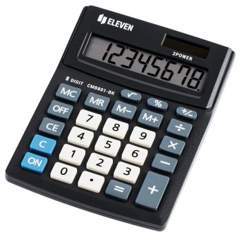 Калькулятор настольный Eleven Business Line CMB801-BK, 8 разрядов, двойное питание, 102*137*31мм, черный Калькулятор настольный Eleven Business Line CMB801-BK, 8 разрядов, двойное питание, 102*137*31мм, черный