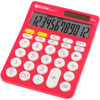 Калькулятор настольный Eleven RK-2311-PK, 12 разрядов, двойное питание, 143*192*26мм, розовый Калькулятор настольный Eleven RK-2311-PK, 12 разрядов, двойное питание, 143*192*26мм, розовый