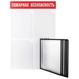 Информационный стенд OfficeSpace "Пожарная безопасность", 3 кармана А4 + 5 демопанелей А4, пластик