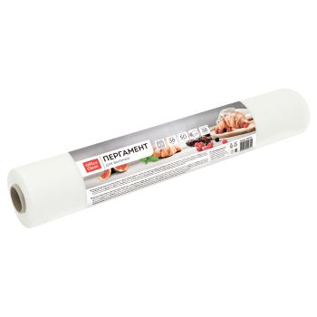 Бумага (пергамент) для выпечки OfficeClean, белая, 38см*50м, 38г/м2, в рулоне, в пленке, без силиконового покрытия Бумага (пергамент) для выпечки OfficeClean, белая, 38см*50м, 38г/м2, в рулоне, в пленке, без силиконового покрытия