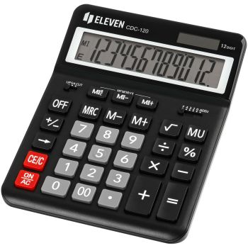 Калькулятор настольный Eleven CDC-120-BK, 12 разрядов, двойное питание, 155*206*38мм, черный Калькулятор настольный Eleven CDC-120-BK, 12 разрядов, двойное питание, 155*206*38мм, черный