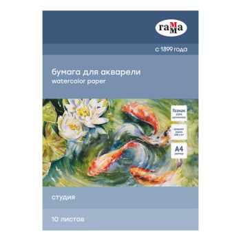 Папка для акварели, 10л., А4 Гамма Папка для акварели, 10л., А4 Гамма