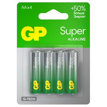 Батарейка GP Super G-Tech AA (LR6) 15A алкалиновая, BC4 Батарейка GP Super G-Tech AA (LR6) 15A алкалиновая, BC4