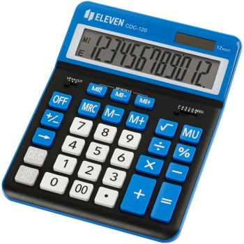 Калькулятор настольный Eleven CDC-120-BK/NV, 12 разрядов, двойное питание, 155*206*38мм, черный/темно-синий Калькулятор настольный Eleven CDC-120-BK/NV, 12 разрядов, двойное питание, 155*206*38мм, черный/темно-синий