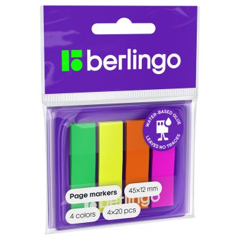Флажки-закладки Berlingo 45*12мм, 20л*4 неоновых цвета, в диспенсере, европодвес Флажки-закладки Berlingo 45*12мм, 20л*4 неоновых цвета, в диспенсере, европодвес