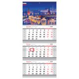 Календарь квартальный 3 бл. на 3 гр., 295*660 мм BG "Сердце России", с бегунком, 2026г.