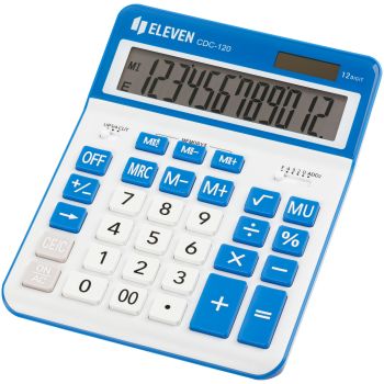 Калькулятор настольный Eleven CDC-120-WH/NV, 12 разрядов, двойное питание, 155*206*38мм, белый/темно-синий Калькулятор настольный Eleven CDC-120-WH/NV, 12 разрядов, двойное питание, 155*206*38мм, белый/темно-синий
