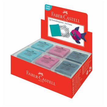 Ластик-клячка Faber-Castell, формопласт, 40*35*10мм, бирюзов./розов./синий, пластик. контейнер Ластик-клячка Faber-Castell, формопласт, 40*35*10мм, бирюзов./розов./синий, пластик. контейнер