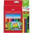 Карандаши цветные Faber-Castell, 18цв., трехгран., заточ.+ 4цв. + 2ч/г кар., картон, европодвес