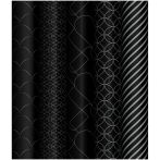 Упаковочная бумага глянц. 70*100см, MESHU "Pattern on black", 80г/м2, ассорти 5 дизайнов