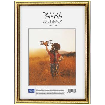 Рамка пластиковая 21*30см, OfficeSpace, №2, золото Рамка пластиковая 21*30см, OfficeSpace, №2, золото