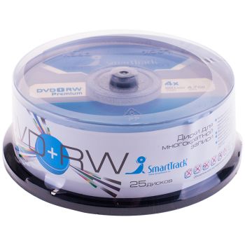 Диск DVD+RW 4.7Gb Smart Track 4x Cake Box (25шт) Диск DVD+RW 4.7Gb Smart Track 4x Cake Box (25шт)
