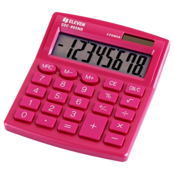 Калькулятор настольный Eleven SDC-805NR-PK, 8 разр., двойное питание, 127*105*21мм, розовый Калькулятор настольный Eleven SDC-805NR-PK, 8 разр., двойное питание, 127*105*21мм, розовый