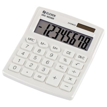 Калькулятор настольный Eleven SDC-805NR-WH, 8 разр., двойное питание, 127*105*21мм, белый Калькулятор настольный Eleven SDC-805NR-WH, 8 разр., двойное питание, 127*105*21мм, белый