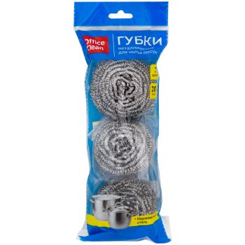 Губки для посуды OfficeClean, металлические, спиральные, 3шт., 6*5см (20г) Губки для посуды OfficeClean, металлические, спиральные, 3шт., 6*5см (20г)