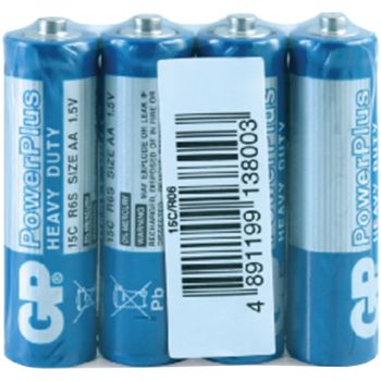 Батарейка GP PowerPlus AA (R6) 15G солевая, OS4 Батарейка GP PowerPlus AA (R6) 15G солевая, OS4