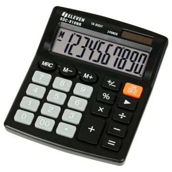 Калькулятор настольный Eleven SDC-810NR, 10 разрядов, двойное питание, 127*105*21мм, черный Калькулятор настольный Eleven SDC-810NR, 10 разрядов, двойное питание, 127*105*21мм, черный