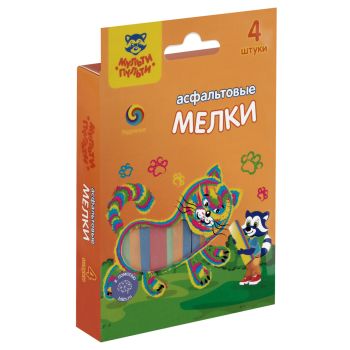 Мелки радужные для асфальта Мульти-Пульти 4цв., 4шт, картонная упаковка с европодвесом Мелки радужные для асфальта Мульти-Пульти 4цв., 4шт, картонная упаковка с европодвесом