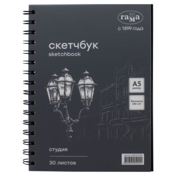 Альбом для графики, 30л., А5, на спирали Гамма 