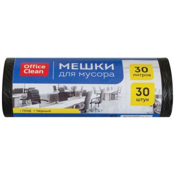 Мешки для мусора 30л OfficeClean ПНД, 48*55см, 7мкм, 30шт., черные, в рулоне Мешки для мусора 30л OfficeClean ПНД, 48*55см, 7мкм, 30шт., черные, в рулоне