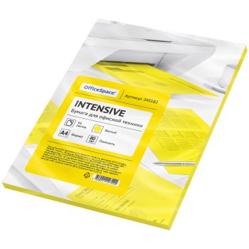 Бумага цветная OfficeSpace intensive А4, 80г/м2, 50л. (желтый) Бумага цветная OfficeSpace intensive А4, 80г/м2, 50л. (желтый)