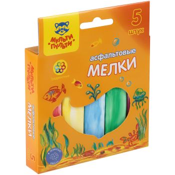 Мелки градиентные для асфальта Мульти-Пульти, 5шт., 5цв., картонная коробка, европодвес Мелки градиентные для асфальта Мульти-Пульти, 5шт., 5цв., картонная коробка, европодвес