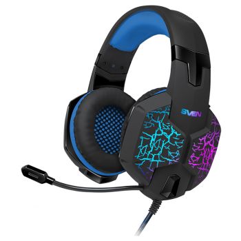 Наушники с микрофоном Sven AP-U980MV (с регулятором громкости), 2,2м, подсветка, подключение через USB, звук 7.1, черный, Наушники с микрофоном Sven AP-U980MV (с регулятором громкости), 2,2м, подсветка, подключение через USB, звук 7.1, черный,