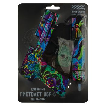 Пистолет деревянный ТРИ СОВЫ USP-S, серия легендарный, Пистолет деревянный ТРИ СОВЫ USP-S, серия легендарный,