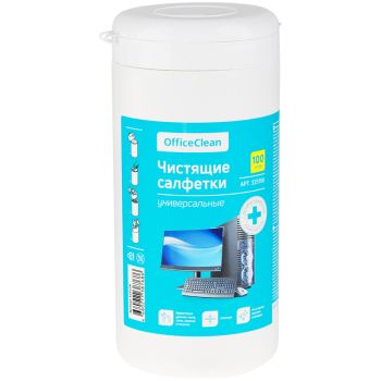 Салфетки чистящие влажные OfficeClean, универсальные, антибактериальные, в тубе, плотные, 100шт. Салфетки чистящие влажные OfficeClean, универсальные, антибактериальные, в тубе, плотные, 100шт.