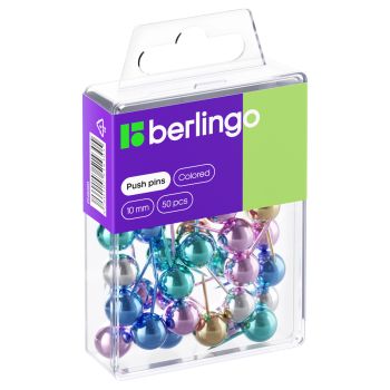 Кнопки силовые Berlingo, 50шт., металлизированные, ассорти, пласт. упак., европодвес Кнопки силовые Berlingo, 50шт., металлизированные, ассорти, пласт. упак., европодвес