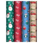 Упаковочная бумага глянц. 70*100см, MESHU "Marry Christmas", 80 г/м2, ассорти, 4 дизайна