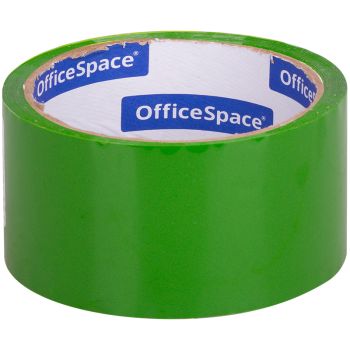 Клейкая лента упаковочная OfficeSpace, 48мм*40м, 45мкм, зеленая, ШК Клейкая лента упаковочная OfficeSpace, 48мм*40м, 45мкм, зеленая, ШК